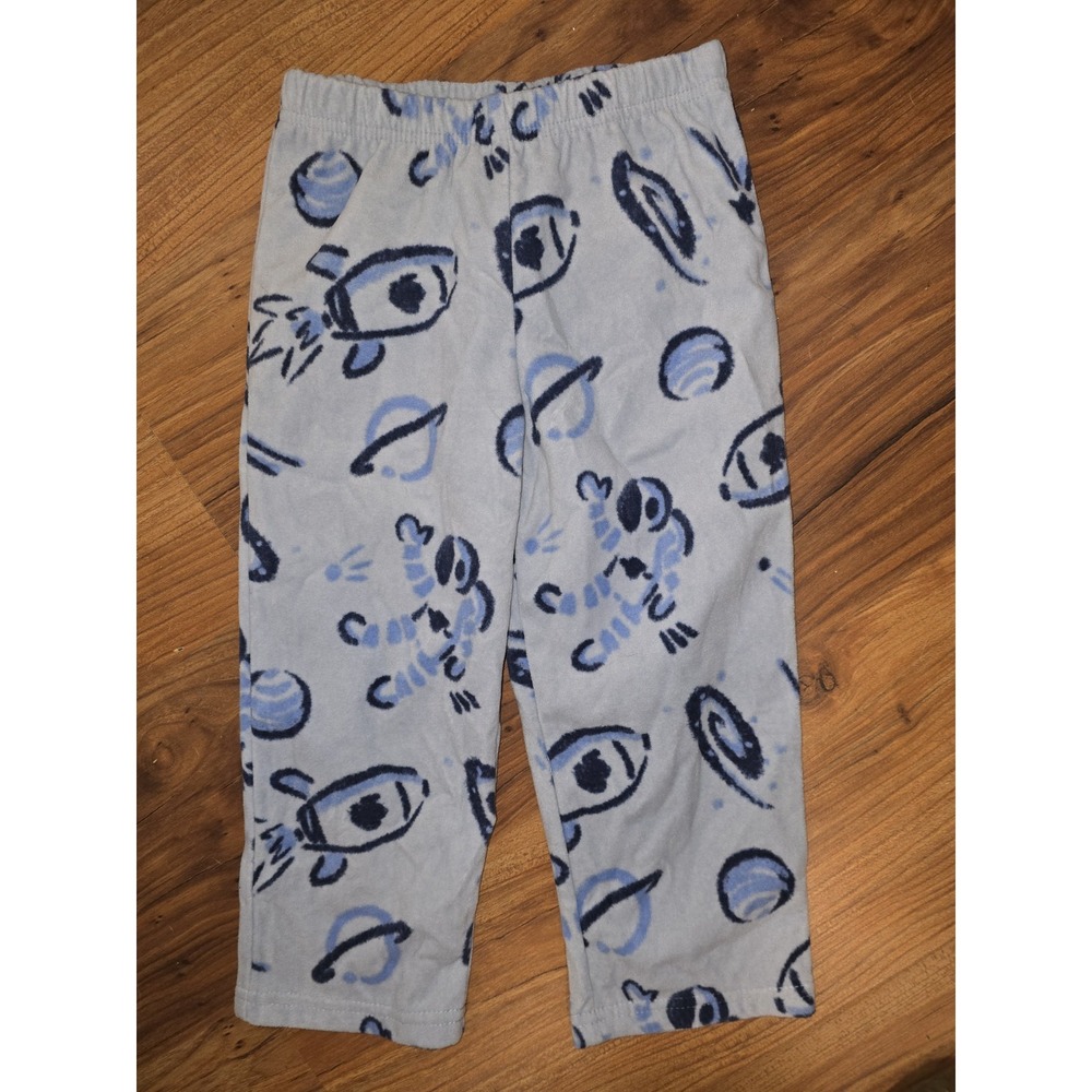 Carters Boys Blue Space Rocket Fleece Pajama Pants Size 4T Toddler Sleepwear